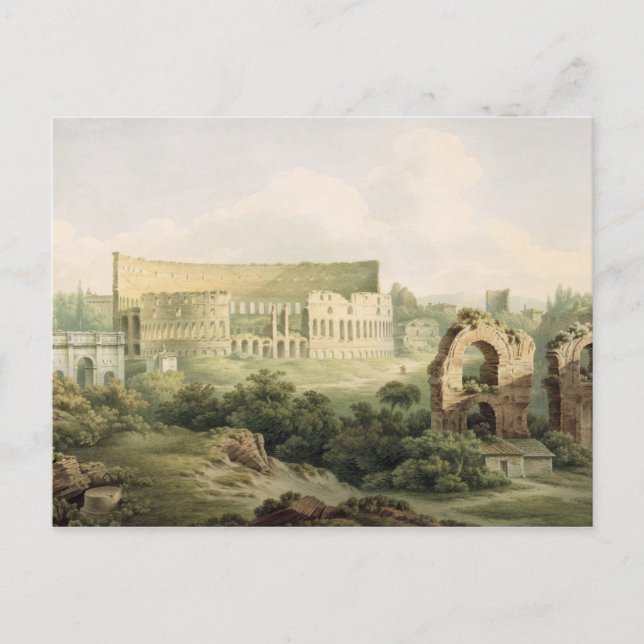 Cartão Postal O Colósio, Roma, 1802 (c/c sobre grafite em dois (Frente)