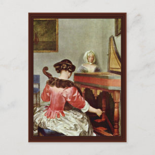 Cartão Postal O concerto de Borch D. J. Gerard Ter