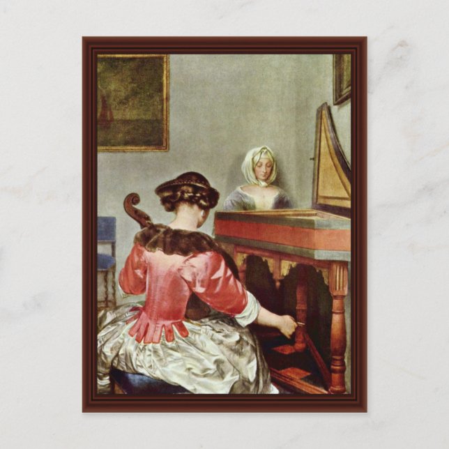 Cartão Postal O concerto de Borch D. J. Gerard Ter (Frente)