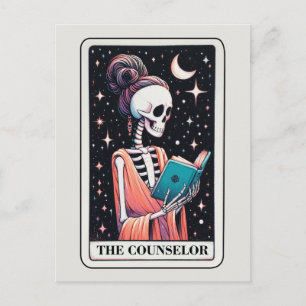 Cartão Postal O Conselheiro Leitura de Tarot Esqueleto Amante de