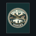 Cartão Postal O Crachá dos Vosges France<br><div class="desc">Os Vosges em um estilo de arte vetorial. Os Vosges são uma variedade de montanhas médias no leste da França,  perto da sua fronteira com a Alemanha.</div>