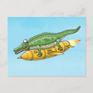 Cartão Postal O Crocodilo do Foguete