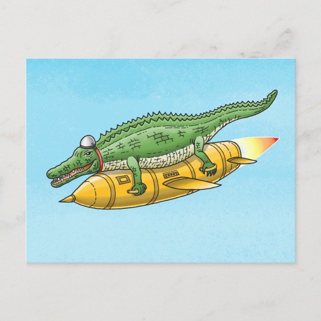 Cartão Postal O Crocodilo Foguete (Frente)