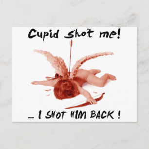 Cartão Postal o cupido me acertou