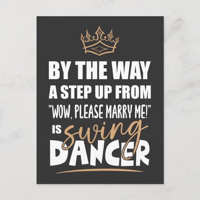 Cartão Postal O Dançarino Swing é o Ultimate em Recurso. Present (Frente)