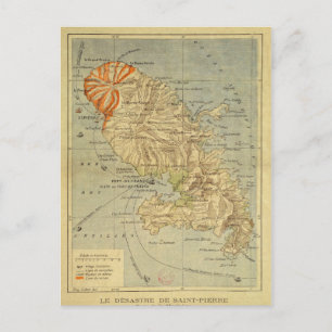 Cartão Postal O desastre de Pierre Map Santo da Martinica