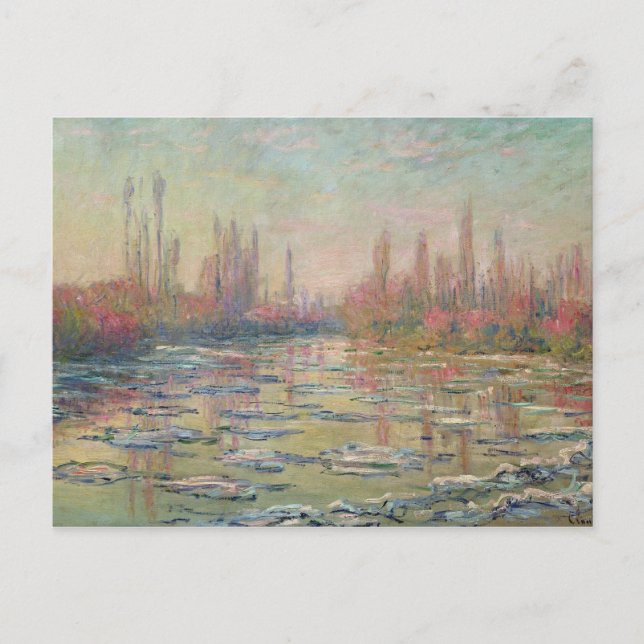 Cartão Postal O desgaste no Sena, perto de Vetheuil, 1880 (Frente)