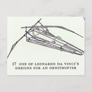 Cartão Postal O design de Leonardo da Vinci para um Ornithopter