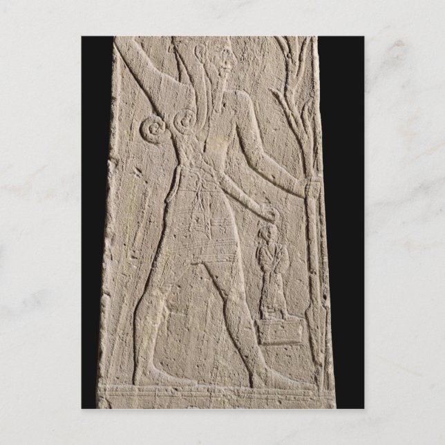 Cartão Postal O deus da tempestade Baal com um raio (Frente)