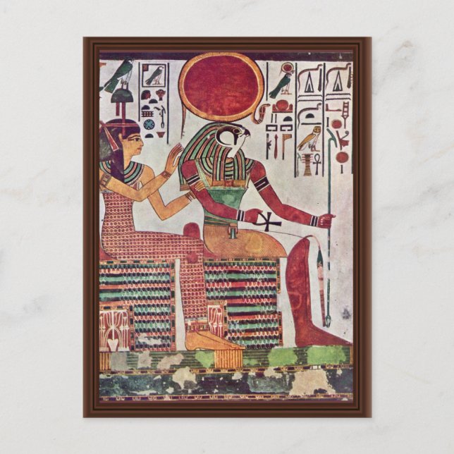 Cartão Postal O Deus Re-Harakleti Amentit E A Deusa Da (Frente)