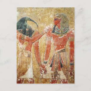 Cartão Postal O deus Thoth com Seti I no Tumba de Seti