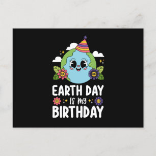 Cartão Postal O Dia da Terra É Meu Aniversário Divertido Planeta