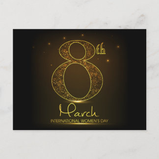 Cartão Postal O dia das mulheres no preto e no ouro