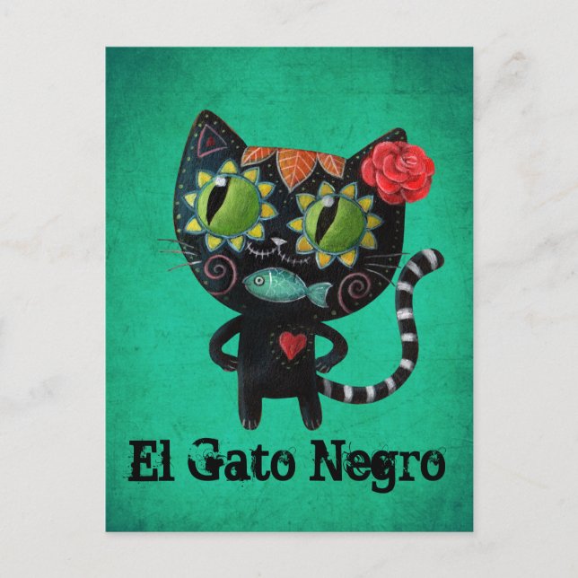 Cartão Postal O Dia do Gato Negro Morto (Frente)