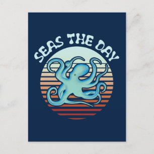 Cartão Postal O Dia dos Mares Octopus de Summer Vibes