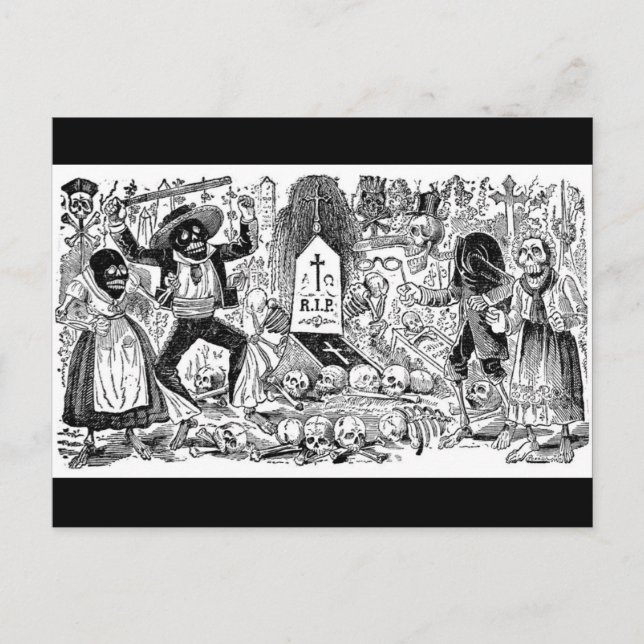 Cartão Postal O Dia dos Mortos, México. Circa no início da décad (Frente)