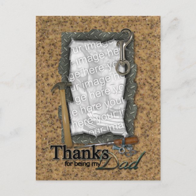 Cartão Postal O dia dos pais ADICIONA SUAS ferramentas da FOTO (Frente)