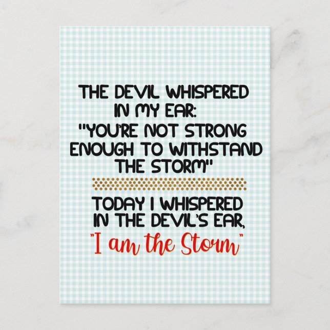 Cartão Postal O diabo sussurrou na minha vida inspiradora (Frente)