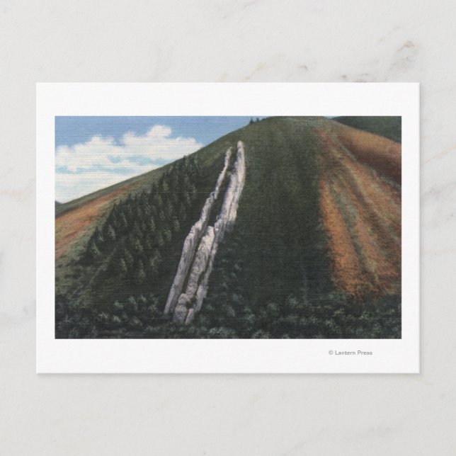 Cartão Postal O Diapositivo do Diabo perto da Fronteira Utah-Wyo (Frente)