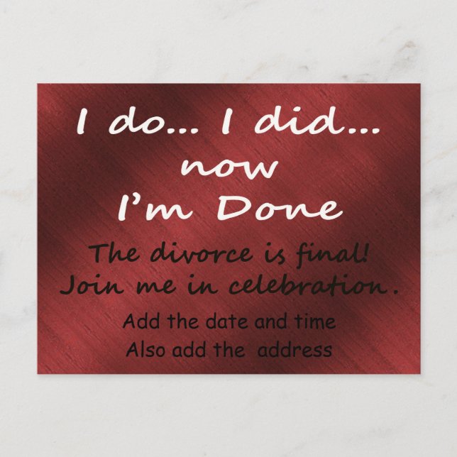 Cartão Postal O Divórcio é Final (Frente)