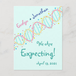 Cartão Postal O DNA Colorido do Pastel que esperamos um bebê