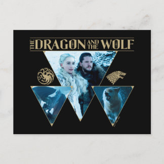 Cartão Postal O Dragão e o Wolf Daenerys e Jon Graphic
