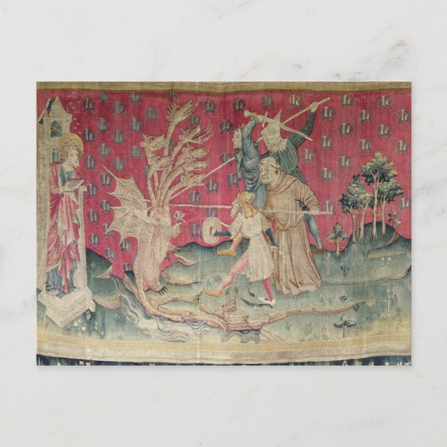 Cartão Postal O Dragão Lutando com os Servidores de Deus (Frente)