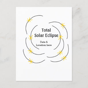 Cartão Postal O eclipse solar total adiciona data local metade d