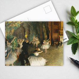 Cartão Postal O ensaio do Balé no palco, Degas Art