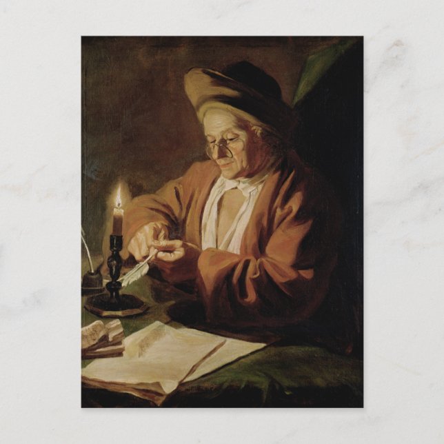 Cartão Postal O Escritor Idoso (Frente)
