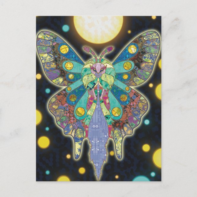 Cartão Postal O Espírito da Mariposa Lunar (Frente)