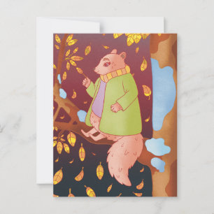 Cartão Postal O Esquilo de outono