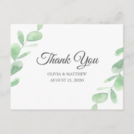 Cartão Postal O Eucalipto verde sai. Simples casamento Obrigado