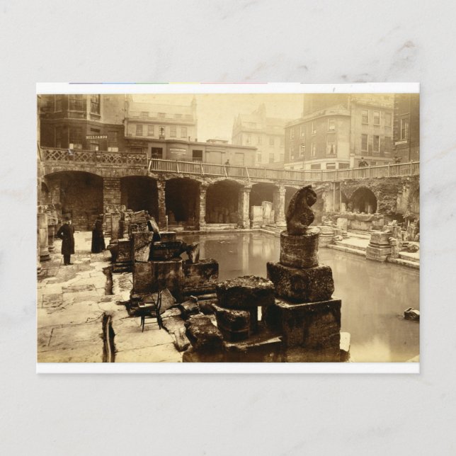 Cartão Postal O Excelente Roman Bath, Bath (foto b/w) (Frente)