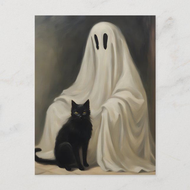 Cartão Postal O Fantasma e um Gato Negro (Frente)