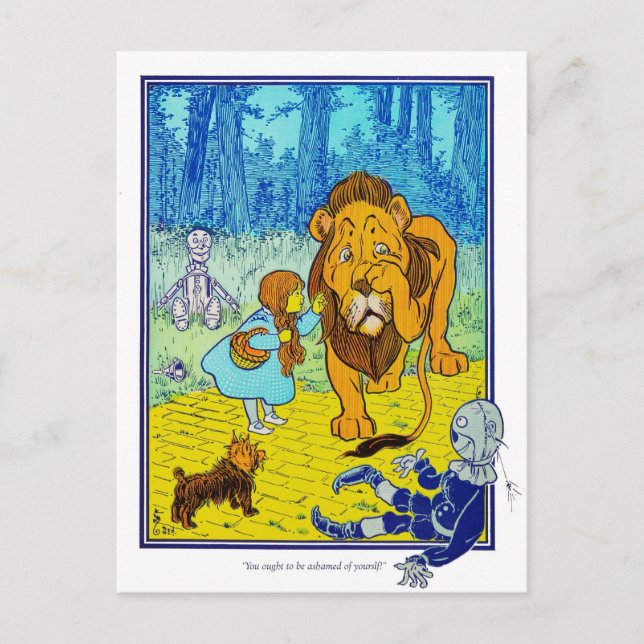 Cartão Postal O Feiticeiro de Oz: Você deve ser Envergonhado! (Frente)