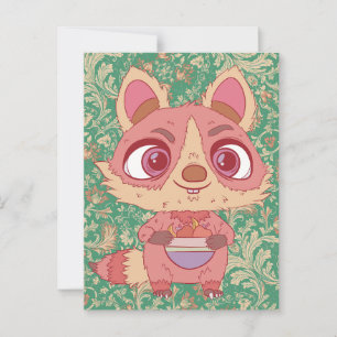 Cartão Postal O Feliz Raccoon