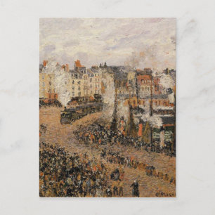 Cartão Postal O Fishmarket, Dieppe por Camille Pissarro