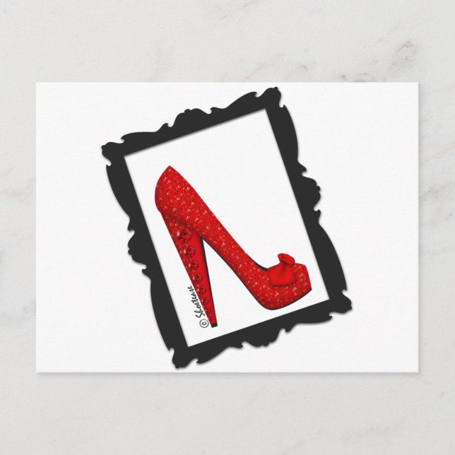 Cartão Postal O Frame Ruby Red Heels da Dorothy (Frente)