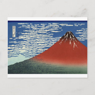 Cartão Postal O Fuji Vermelho de Katsushika Hokusai