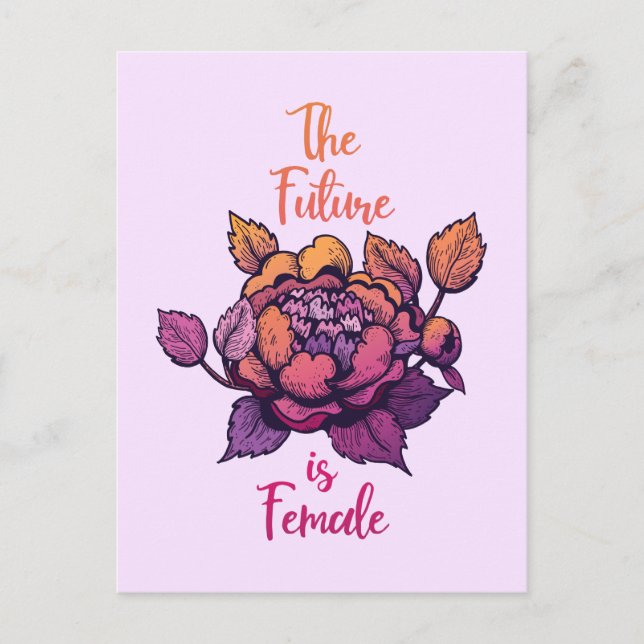 Cartão Postal O Futuro é a inscrição feminista (Frente)