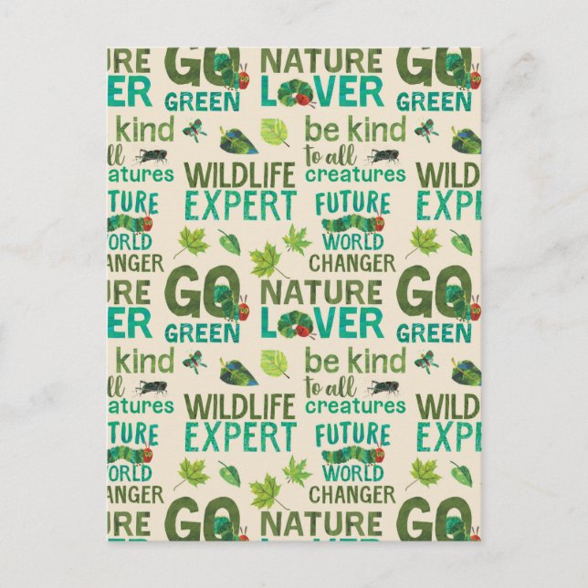 Cartão Postal O Futuro Mundial da Lagarta, muito faminto, (Frente)