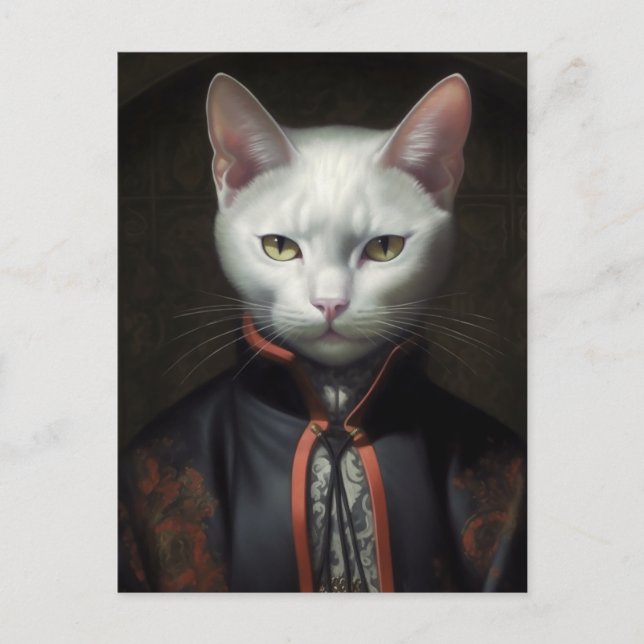 Cartão Postal O Gato Branco (Frente)