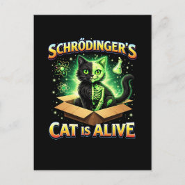 Cartão Postal O Gato Curioso de Schrödinger
