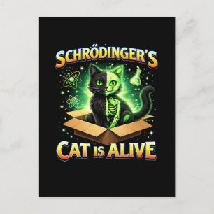 Cartão Postal O Gato Curioso de Schrödinger