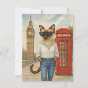 Cartão Postal O gato de Londres está andando em Londres Big Ben