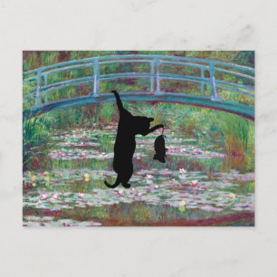 Cartão Postal O Gato Preto Pendurado e o Rato