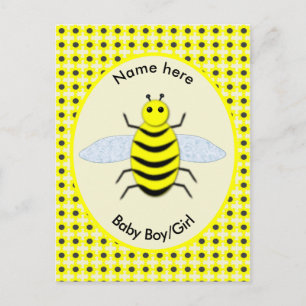 Cartão Postal O Gênero do Bebê Amarelo-Cinto Revela-se Neutro