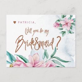 Cartão Postal O glamour da proposta da Bridesmaid será minha dam