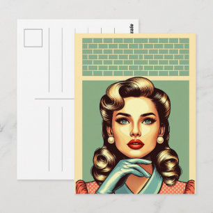 Cartão Postal O glamour das mulheres da moda dos anos cinquenta,